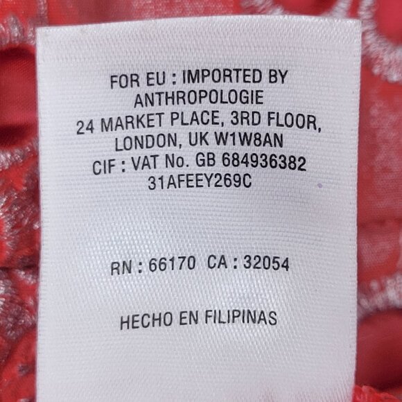 Anthropologie Mauve Coral Shine Floral Eyelet Dress, Size 6P - Picture 11 of 11